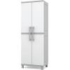 imageKeter Storage Cabinet with Doors and Shelves for Laundry Room Garage Bathroom Accessories Closet and Home Organization White ampamp Grey