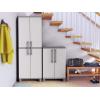 imageKeter Storage Cabinet with Doors and Shelves for Laundry Room Garage Bathroom Accessories Closet and Home Organization White ampamp Grey