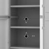 imageKeter Storage Cabinet with Doors and Shelves for Laundry Room Garage Bathroom Accessories Closet and Home Organization White ampamp Grey