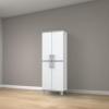 imageKeter Storage Cabinet with Doors and Shelves for Laundry Room Garage Bathroom Accessories Closet and Home Organization White ampamp Grey