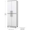 imageKeter Storage Cabinet with Doors and Shelves for Laundry Room Garage Bathroom Accessories Closet and Home Organization White ampamp Grey