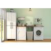 imageKeter Storage Cabinet with Doors and Shelves for Laundry Room Garage Bathroom Accessories Closet and Home Organization White ampamp Grey