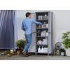imageKeter Storage Cabinet with Doors and Shelves for Laundry Room Garage Bathroom Accessories Closet and Home Organization White ampamp Grey