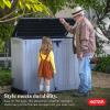 imageKeter StoreItOut Prime 43 x 37 ft Outdoor Resin Storage Shed with Easy Lift Hinges Perfect for Yard Tools Pool Floats and Garden Accessories BlackGray