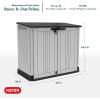 imageKeter StoreItOut Prime 43 x 37 ft Outdoor Resin Storage Shed with Easy Lift Hinges Perfect for Yard Tools Pool Floats and Garden Accessories BlackGray