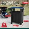 imageKeter Unity Small 40 Gallon Grill Prep Table and Storage Cart Grey  BBQ Station with Wheels and Stainless Steel Top Portable Serving Stand for Patio Deck and Backyard