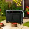 imageKeter Unity XL Portable Outdoor Table with Stainless Steel Top for Kitchen Prep and Outdoor Storage Cabinet for Grilling Accessories Dark Grey