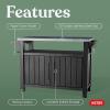 imageKeter Unity XL Portable Outdoor Table with Stainless Steel Top for Kitchen Prep and Outdoor Storage Cabinet for Grilling Accessories Dark Grey