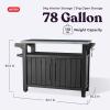 imageKeter Unity XL Portable Outdoor Table with Stainless Steel Top for Kitchen Prep and Outdoor Storage Cabinet for Grilling Accessories Dark Grey