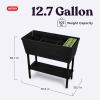 imageKeter Urban Bloomer 127 Gallon Raised Garden Bed and Outdoor Herb Garden Planter with Self Watering Gauge and Drainage Plug Dark GreyUrban Bloomer Planter