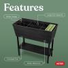 imageKeter Urban Bloomer 127 Gallon Raised Garden Bed and Outdoor Herb Garden Planter with Self Watering Gauge and Drainage Plug Dark GreyUrban Bloomer Planter