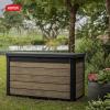 imageKeter Walnut 100 Gallon Resin Deck BoxOrganization and Storage for Patio Furniture Outdoor Cushions Throw Pillows Garden Tools and Pool ToysAshwood