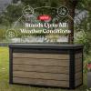 imageKeter Walnut 100 Gallon Resin Deck BoxOrganization and Storage for Patio Furniture Outdoor Cushions Throw Pillows Garden Tools and Pool ToysAshwood
