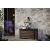 imageKeter Walnut 100 Gallon Resin Deck BoxOrganization and Storage for Patio Furniture Outdoor Cushions Throw Pillows Garden Tools and Pool ToysRosewood