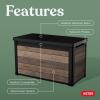 imageKeter Walnut 100 Gallon Resin Deck BoxOrganization and Storage for Patio Furniture Outdoor Cushions Throw Pillows Garden Tools and Pool ToysWalnut