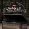 imageKeter Walnut 100 Gallon Resin Deck BoxOrganization and Storage for Patio Furniture Outdoor Cushions Throw Pillows Garden Tools and Pool ToysWalnut