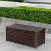 imageKeter Westwood 150 Gallon Resin Large Outdoor Storage Box for Patio Furniture Outdoor Cushions Garden Tools and Pool Floats Dark GreyBrown
