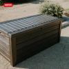 imageKeter Westwood 150 Gallon Resin Large Outdoor Storage Box for Patio Furniture Outdoor Cushions Garden Tools and Pool Floats Dark GreyBrown