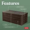 imageKeter Westwood 150 Gallon Resin Large Outdoor Storage Box for Patio Furniture Outdoor Cushions Garden Tools and Pool Floats Dark GreyBrown