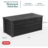 imageKeter Westwood 150 Gallon Resin Large Outdoor Storage Box for Patio Furniture Outdoor Cushions Garden Tools and Pool Floats Dark GreyDark Grey