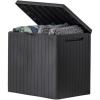 imageKeter City 30 Gallon Resin Outdoor Storage Box and Patio Furniture Side Table for Pool and Garden Accessories BrownDark Grey