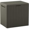 imageKeter City 30 Gallon Resin Outdoor Storage Box and Patio Furniture Side Table for Pool and Garden Accessories BrownMossy Brown