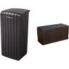 imageKeter Copenhagen 32 Gallon Resin Large Trash Can with Lid for Patio and Outdoor Kitchen Brown32 Gallon