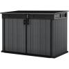 imageKeter Cortina Mega Ft AllWeather Outdoor Resin Horizontal Storage Shed for Outdoor Yard and Garbage Bin Storage with Lockable Doors Graphite