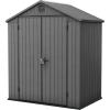 imageKeter Darwin 6x8 Resin Outdoor Storage Shed KitPerfect to Store Patio Furniture Garden Tools Bike Accessories Beach Chairs and Lawn Mower BrownGray