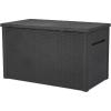 imageKeter Java XXL 230 Gallon Resin Rattan Look Large Outdoor Storage Deck Box for Patio Furniture Cushions Pool Toys and Garden Tools Dark GreyBox