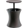 imageKeter Pacific Cool Bar Outdoor Patio Furniture and Hot Tub Side Table with 75 Gallon Beer and Wine Cooler Espresso BrownBrown