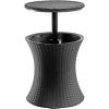 imageKeter Pacific Cool Bar Outdoor Patio Furniture and Hot Tub Side Table with 75 Gallon Beer and Wine Cooler Espresso BrownDark Grey