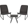 imageKeter Rio 3 Piece Resin Wicker Patio Furniture Set with Side Table and Outdoor Chairs for Front Porch and Backyard Decor Dark GreyDark Grey