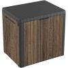 imageKeter Signature Everwood 30 Gallon Resin Outdoor Storage Box and Patio Furniture Side Table for Pool and Garden Accessories WalnutWalnut