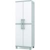 imageKeter Storage Cabinet with Doors and Shelves for Laundry Room Garage Bathroom Accessories Closet and Home Organization White ampamp Grey