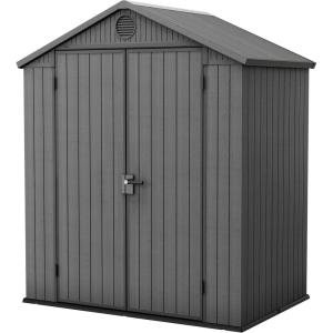 imageKeter Darwin 6x8 Resin Outdoor Storage Shed KitPerfect to Store Patio Furniture Garden Tools Bike Accessories Beach Chairs and Lawn Mower BrownGray