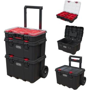 imageKeter StacknRoll Two Drawer Tool Box for Small Parts and Power Tool Accessories Fits Keter Modular Tool Storage System3PC System