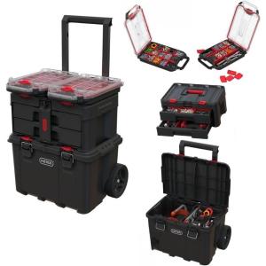 imageKeter StacknRoll Two Drawer Tool Box for Small Parts and Power Tool Accessories Fits Keter Modular Tool Storage System4PC System