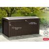 imageKeter Outdoor Storage Deck Box for Patio Backyard ampamp Garden Borneo 110 Gallon Brown  Lockable Organizing and Waterproof Plastic Container BenchBrown