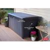 imageKeter Outdoor Storage Deck Box for Patio Backyard ampamp Garden Borneo 110 Gallon Brown  Lockable Organizing and Waterproof Plastic Container BenchGrey