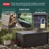 imageKeter Outdoor Storage Deck Box for Patio Backyard ampamp Garden Brightwood 120 Gal Brown  Lockable Organizing and Waterproof Plastic Container Bench