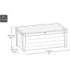 imageKeter Outdoor Storage Deck Box for Patio Backyard ampamp Garden Brightwood 120 Gal Brown  Lockable Organizing and Waterproof Plastic Container Bench
