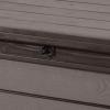 imageKeter Outdoor Storage Deck Box for Patio Backyard ampamp Garden Brushwood 120 Gal Brown  Lockable Organizing and Waterproof Plastic Container Bench