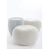 imageKETER Urban Knit Pouf Ottoman Set of 2 with Storage Table for Patio and Room DcorPerfect for Balcony Deck and Outdoor Seating Cream ampamp TaupeGrey  White