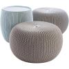imageKETER Urban Knit Pouf Ottoman Set of 2 with Storage Table for Patio and Room DcorPerfect for Balcony Deck and Outdoor Seating Cream ampamp TaupeMisty Blue  Taupe