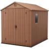 imageKeter Darwin 6x8 Resin Outdoor Storage Shed KitPerfect to Store Patio Furniture Garden Tools Bike Accessories Beach Chairs and Lawn Mower BrownBrown