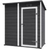 imageKeter Essential Shed 4x6 Resin Outdoor Storage Shed Ideal Storage for Patio Furniture Garden Tools Bike Accessories Beach Chairs and Lawn Mower Black and White