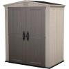 imageKeter Factor 6x3 Outdoor Storage Shed KitPerfect to Store Patio Furniture Garden Tools Bike Accessories Beach Chairs and Push Lawn Mower Taupe ampamp Brown6x3