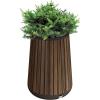 imageKeter Signature Conic 285 Inch Tall Round Large Wood Look Planter for Indoor or Outdoor Flower Pot Ideal for Patio Deck and Front Porch Decor RosewoodConic Tall