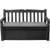 imageKeter Solana 70 Gallon Storage Bench Deck Box for Patio Storage Front Porch Decor and Outdoor Seating  Perfect to Store Garden Tools and Pool Floats GraphiteGraphite